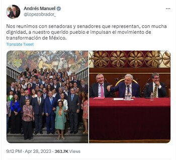 Captura de pantalla Twitter de