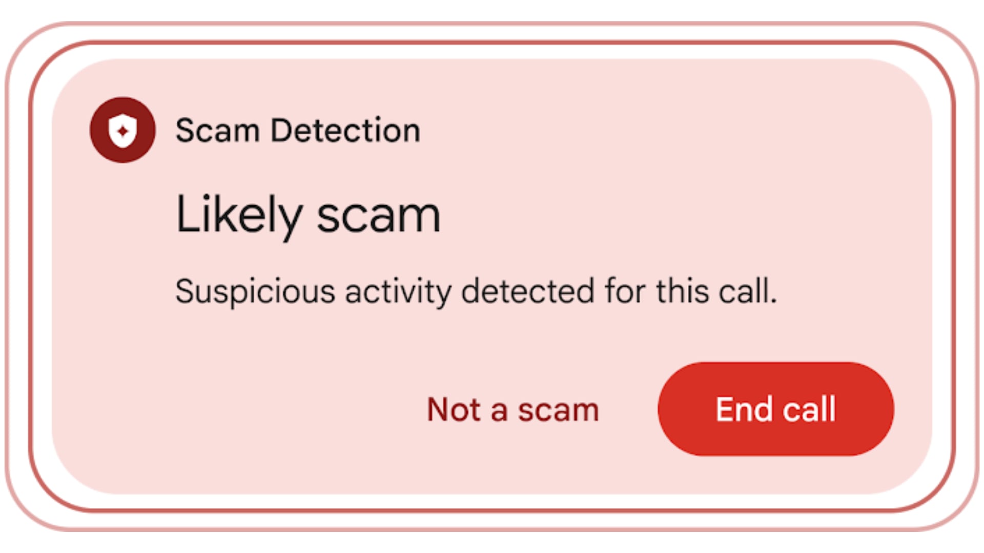 La función alerta al usuario con avisos sonoros, visuales y hápticos cuando detecta una posible estafa. (Google)