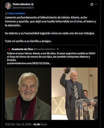 El homenaje a Alterio del