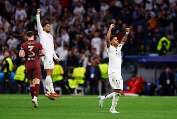 Jude Bellingham y Rodrygo celebrando