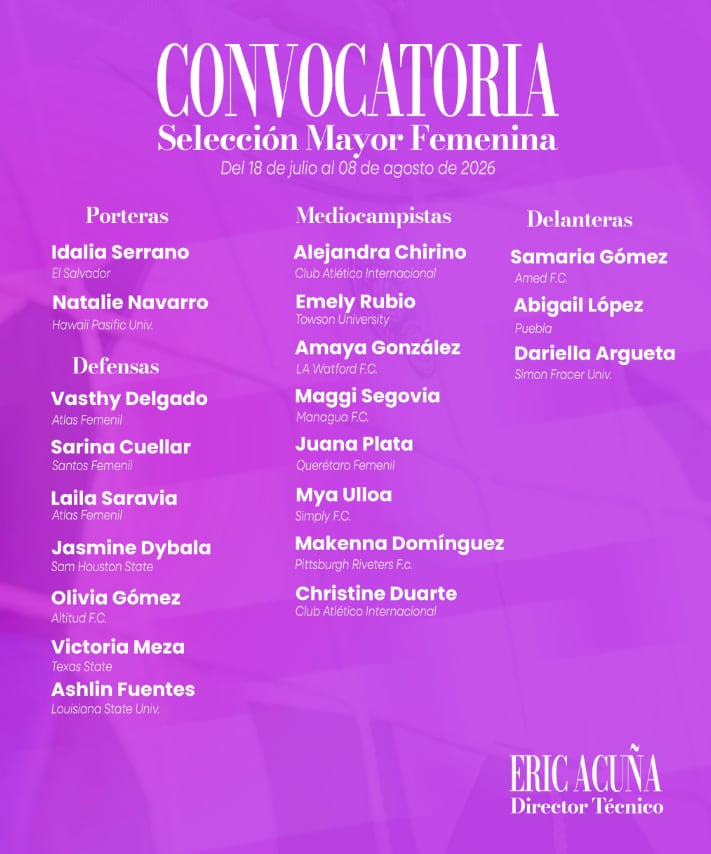La selección femenina de El Salvador disputará los Juegos Centroamericanos y del Caribe Santo Domingo 2026 en República Dominicana. (Cortesía: La Selecta SLV)