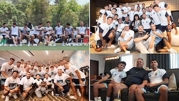 El álbum de fotos de la despedida de la selección argentina de Kansas City antes de la semifinal ante Inglaterra