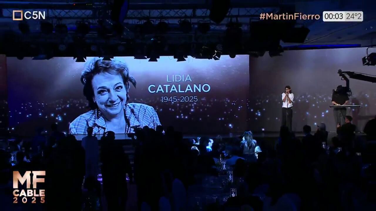 La actriz Lidia Catalano, dueña de una extensa carrera y popular por su papel en Esperando la carroza fue homenajeada en la ceremonia