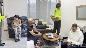 Janeth Catalina Cano Santamaría, Johan Mateo Ruiz Orijhuela y Luis Andrés Ospina Ochoa fueron capturados por su presunta participación en la canalización, conversión y ocultamiento de recursos a través de criptoactivos y sociedades investigadas - crédito Fiscalía