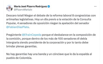 María José Pizarro, senadora, calificó