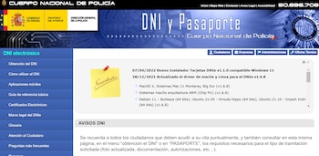 Página oficial de la Policía Nacional para pedir cita para renovar el DNI.