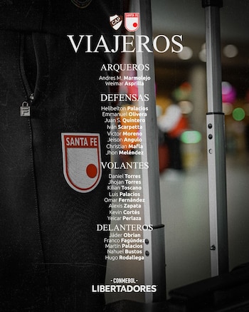 El grupo de jugadores que estará disponible en Buenos Aires para el duelo copero ante el "Calamar"-crédito Jefatura de Prensa de Santa Fe