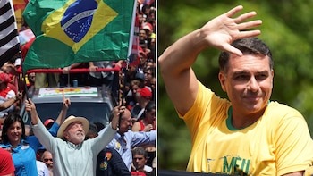 Lula y Flávio Bolsonaro