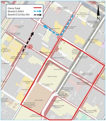 Cierres Plaza de Bolívar. Foto: