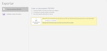 Word te da la posibilidad de exportar documentos a PDF.