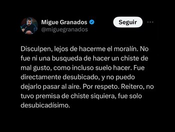 El contundente Tweet de Migue