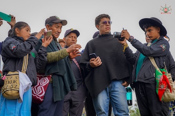 La autoridad ancestral del pueblo nasa reafirmó al territorio de Chimborazo como un espacio humanitario frente al conflicto armado - crédito @CRIC_Cauca/X