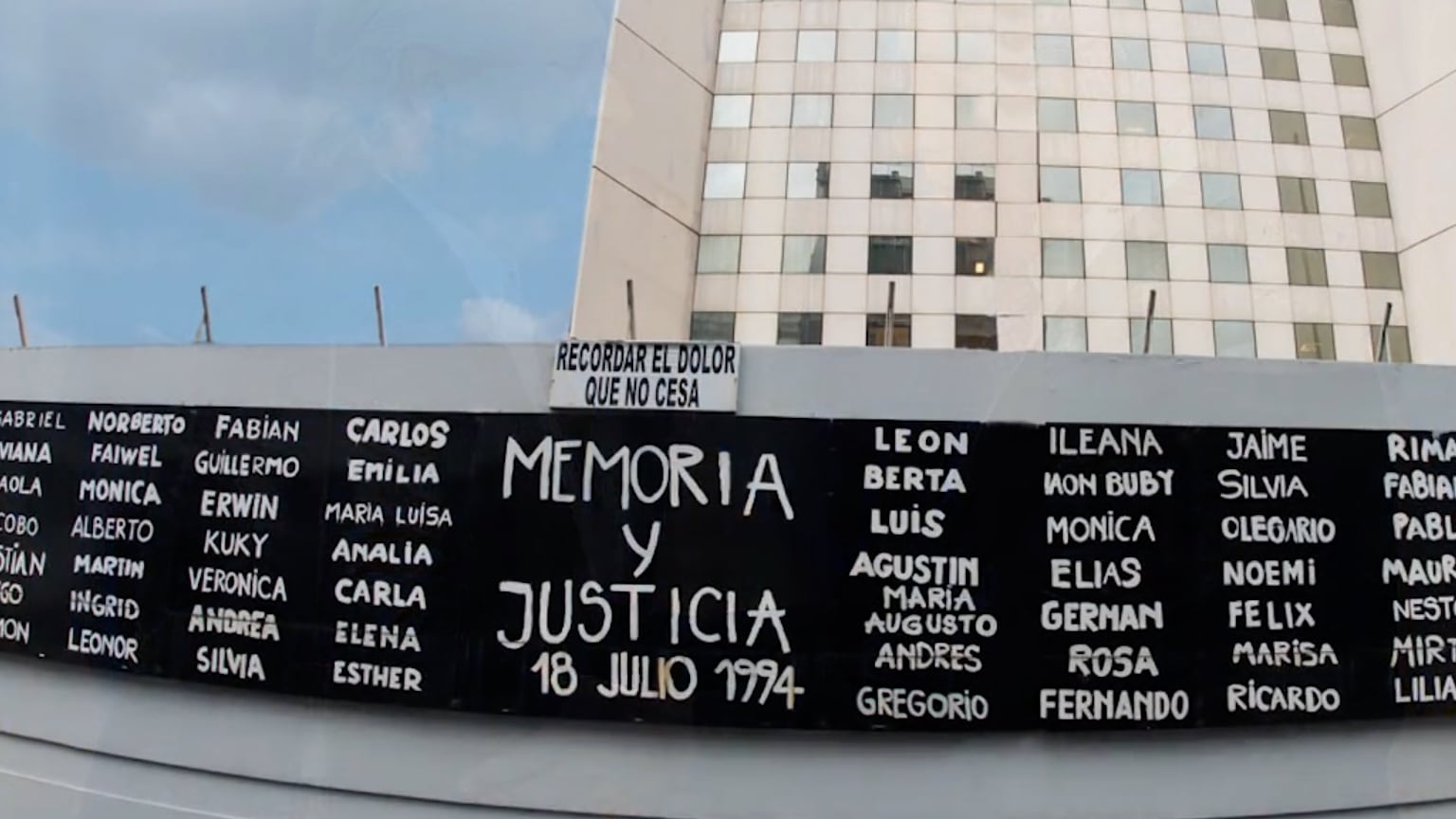Memorial en homenaje a las víctimas del atentado a la AMIA