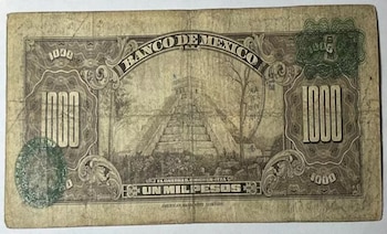 billete de mil pesos reverso