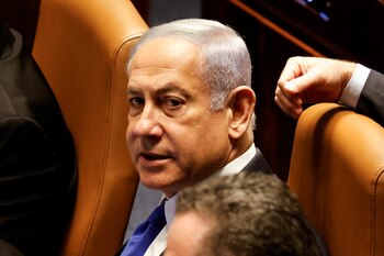 Benjamin Netanyahu en el Parlamento,