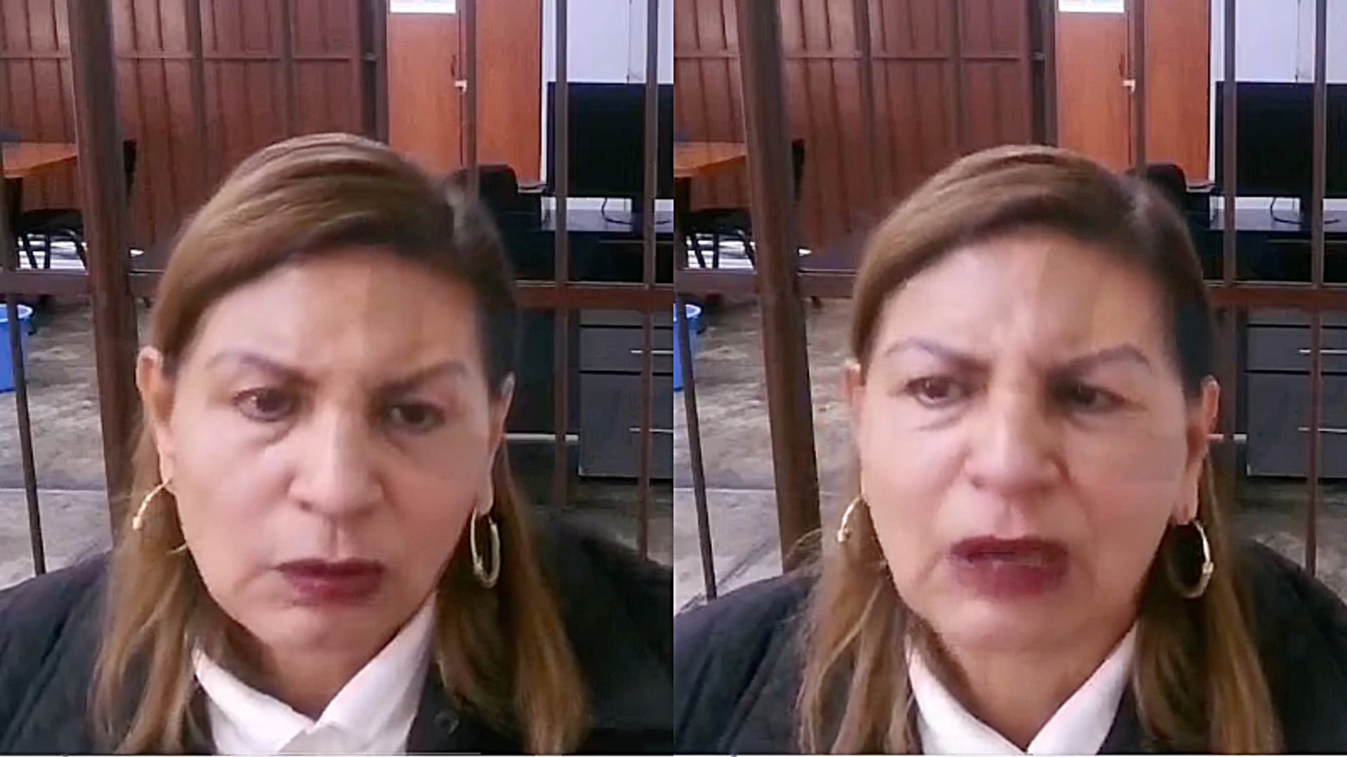 Elizabeth Peralta reapareció desde prisión en la audiencia judicial de hoy lunes 7 de julio de 2025. Foto: captura