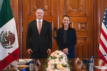 La visita de Jamieson Greer corresponde a la tercera ronda bilateral de revisión del T.MEC. (@Claudiashein)