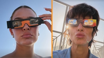 Así han visto los famosos el eclipse solar total en España: del intento fallido de Isa Pantoja a las vistas de playa de Sonsoles Ónega y Laura Escanes