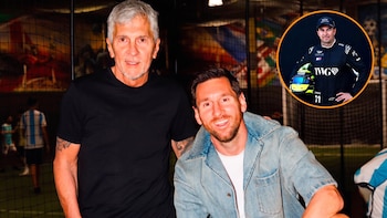 Checo Pérez le da el pésame a Messi tras la muerte de su padre