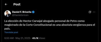 Daniel Briceño también cuestionó la