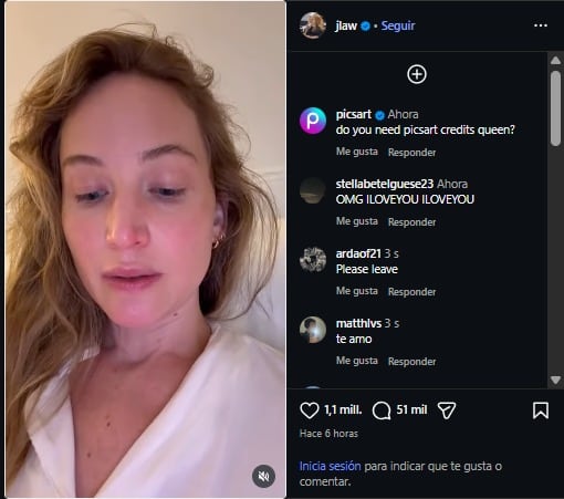 Jennifer Lawrence aseveró que al primer comentario negativo dejaría Instagram.