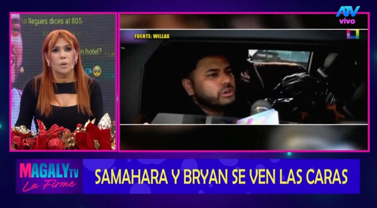 Magaly Medina destruye a Samahara y Bryan: “Esa vida de telenovela no la soporta nadie”. Infobae Perú / Captura TV - Magaly TV La Firme