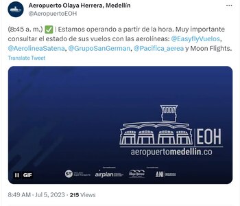 Trino aeropuerto Olaya Herrera