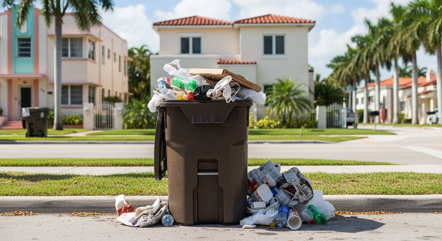 El Departamento de Residuos Sólidos de Miami afirmó que la basura de una propiedad solo debe retirarse desde la dirección que la generó (Imagen Ilustrativa Infobae)