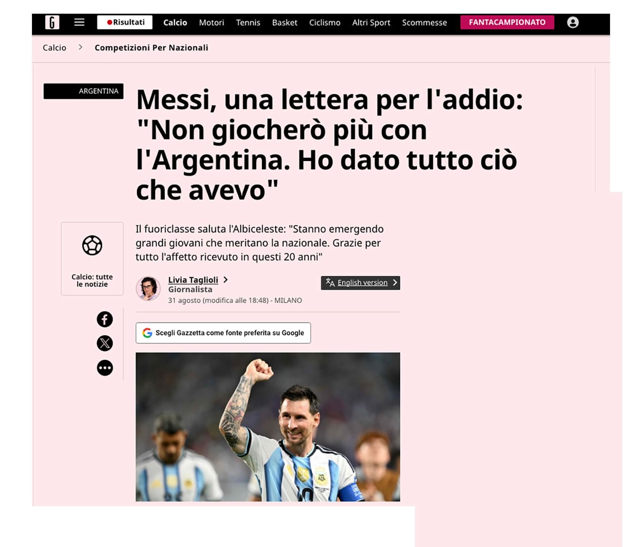 La Gazzetta destacó