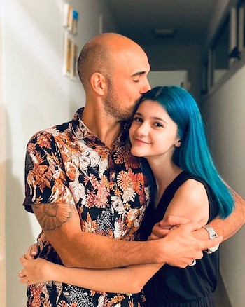 Abel Pintos con Guillermina, hija