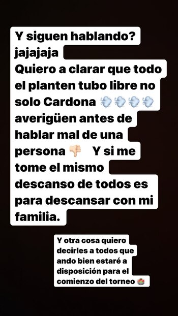 La respuesta de Edwin Cardona