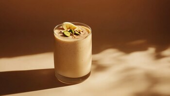 Licuado de pistache, plátano y