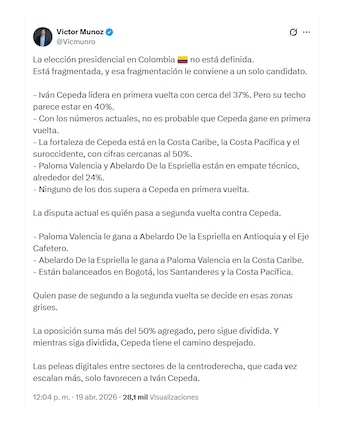 Víctor Muñoz y su análisis de la campaña electoral