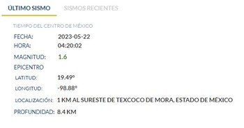 Sismo en Texcoco de Mora,