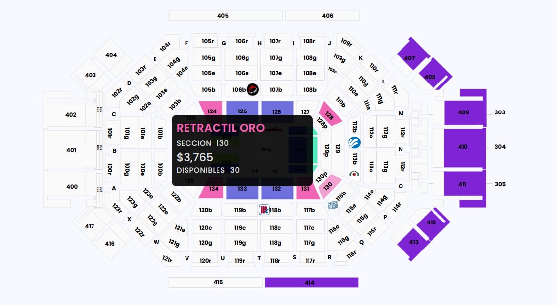 Lugares disponibles en la Arena Monterrey para el WWE Supershow