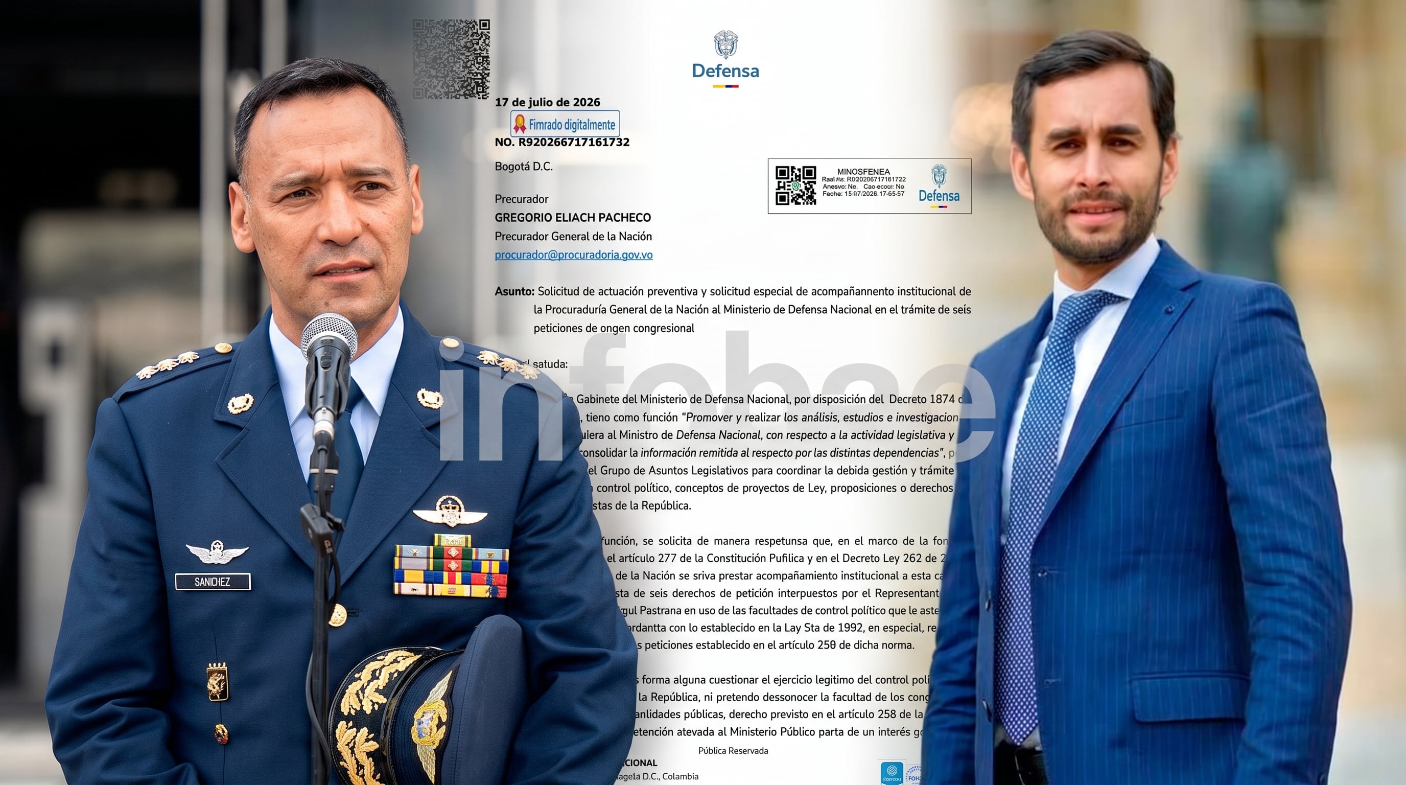 Ministerio de Defensa pidió la intervención de la Procuraduría por solicitudes del congresista José Jaime Uscátegui