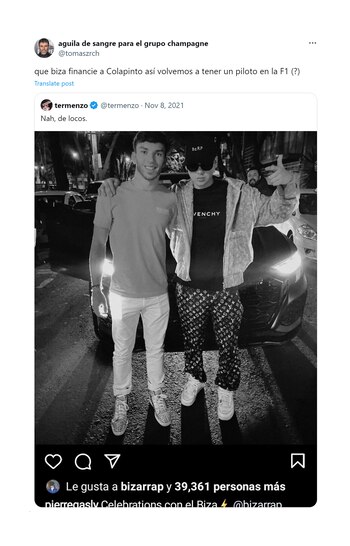 El posteo de Bizarrap con