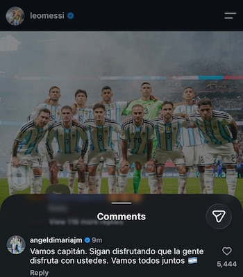 El comentario de Di María a Messi tras la clasificación de Argentina