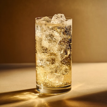 Whisky, soda y hielo sólido