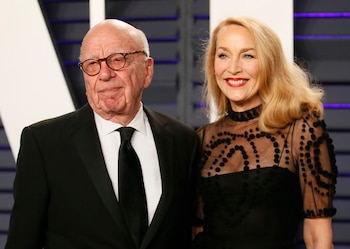 Rupert Murdoch y Jerry Hall
