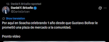 Daniel Briceño publicó un mensaje