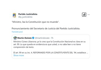 El secretario de Justicia del