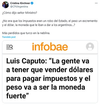 CFK le respondió a Luis