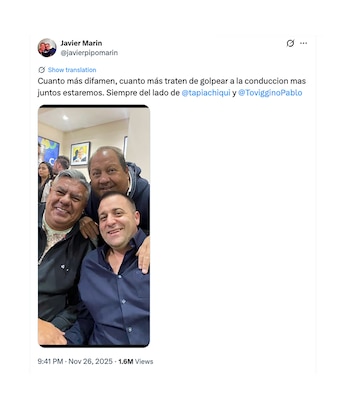 El posteo de Javier Pipo