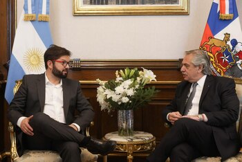 reunión Alberto Fernández y el presidente chileno, Gabriel Boric.