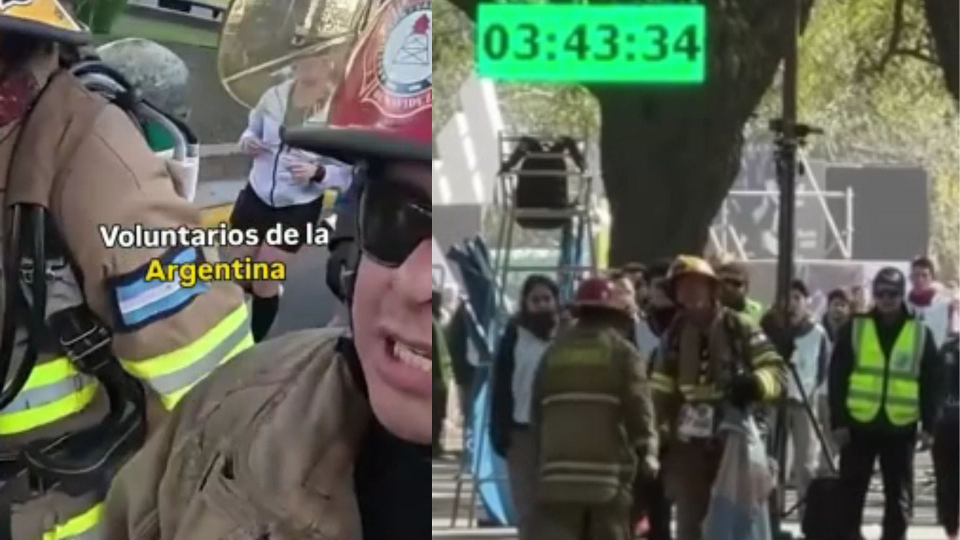 El apoyo del público en la Media Maratón de Buenos Aires impulsó a Arce hasta la llegada y reforzó su idea de representar a todos los bomberos voluntarios de la Argentina (Infobae en Vivo)