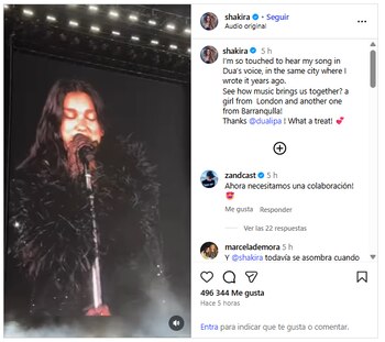 Shakira celebró el concierto de