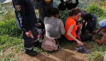 Mujeres rescatadas del Cerro Tusa