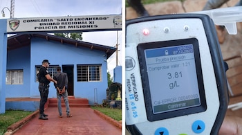 El detenido y el alcoholímetro