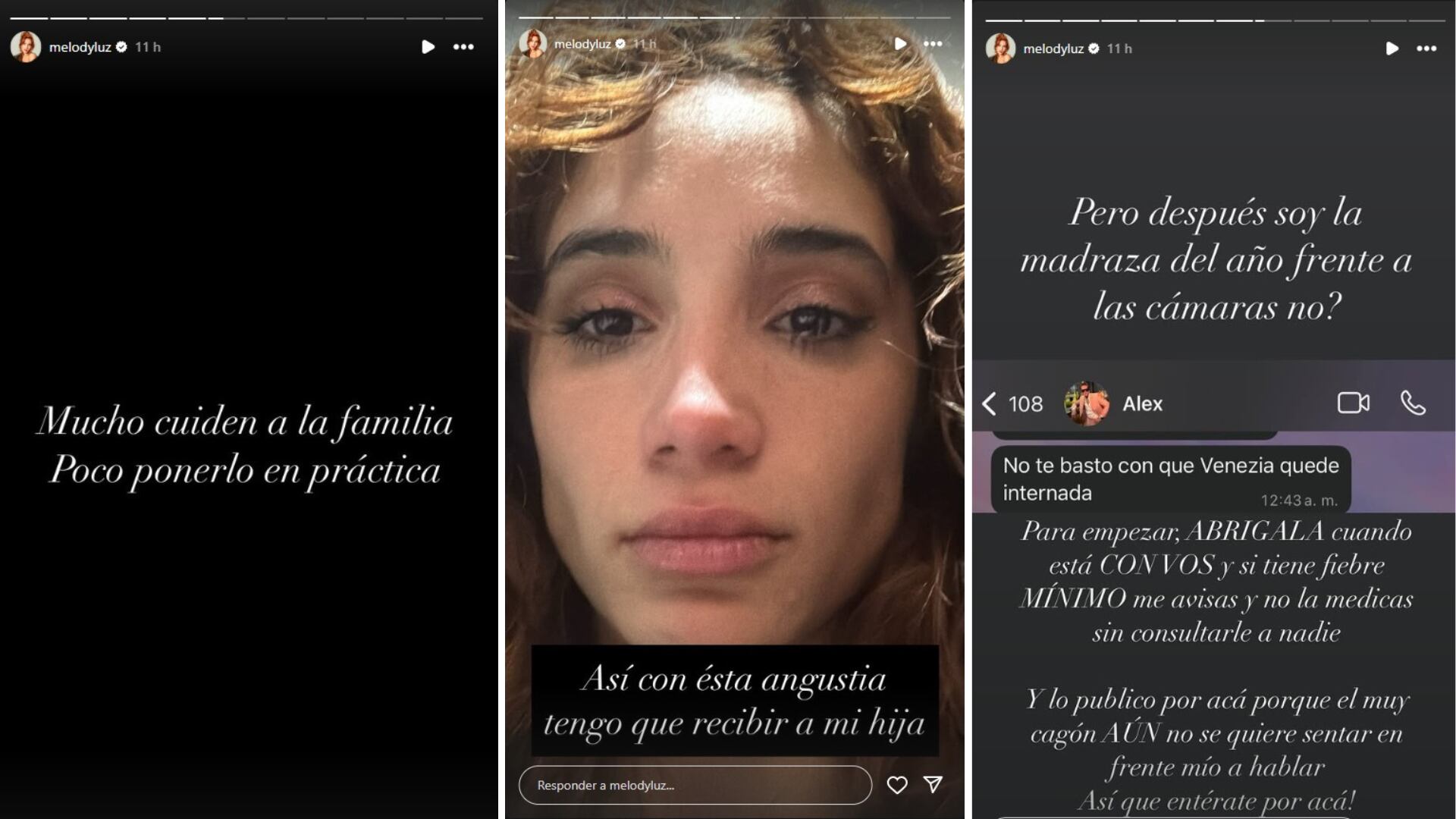 Los mensajes de Melody en sus redes sociales